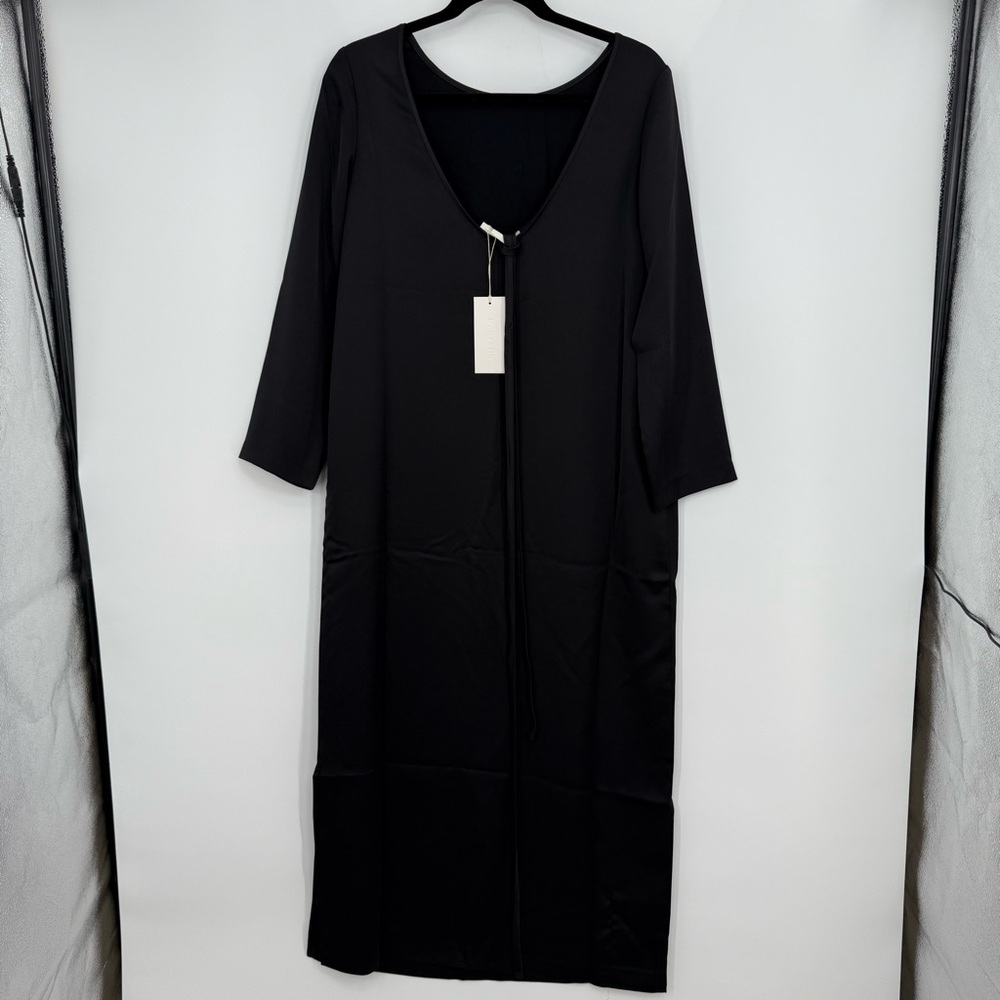 NWT M. Martin Long Sleeve Back Ballet Midi Dress Black Size Large - Picture 4 of 9